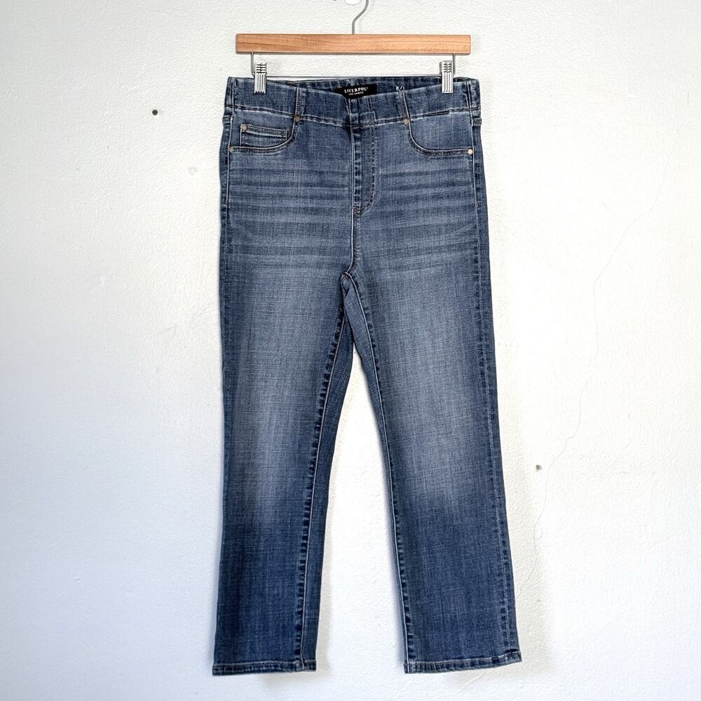Liverpool Jeans Womens Size 8/29 Blue The Skinny Crop Pull On Capsule Classic